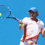 Matt Reid in action during the Australian Open 2014 qualifying event; Getty Images