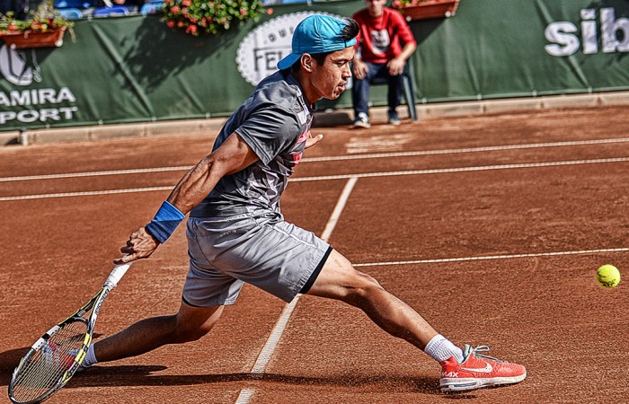 Jason Kubler in action at the 2014 Sibiu Open ATP Challenger event; Silvana Armat/Sibiu Open