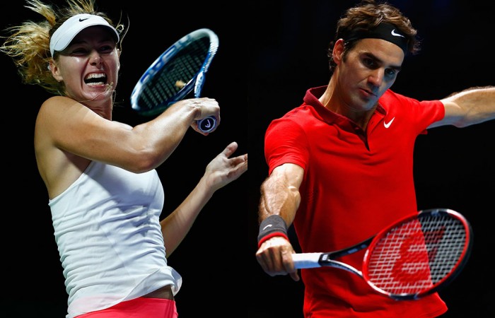 Maria Sharapova (L) and Roger Federer; Getty Images Maria Sharapova (L) and Roger Federer; Getty Images