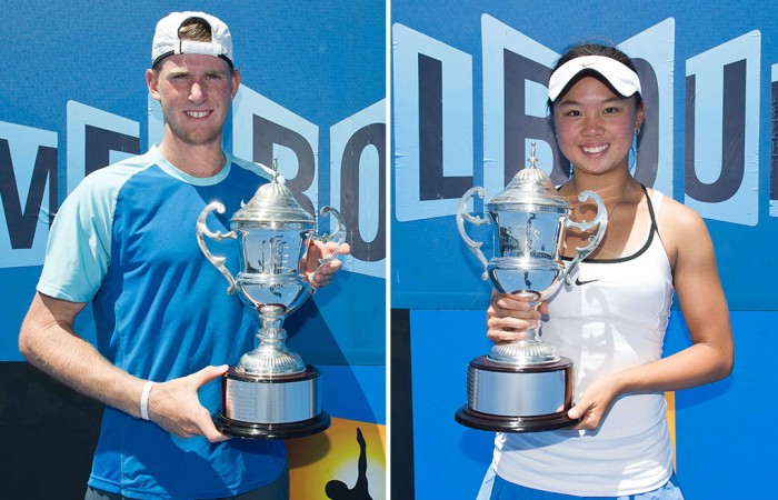 2014 18/u Australian Championships winners Harry Bourchier (L) and Olivia Tjandramulia; Getty Images