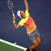 Thanasi Kokkinakis in action during his fourth-round loss to compatriot Bernard Tomic at the 2015 BNP Paribas Open in Indian Wells, California; Getty Images