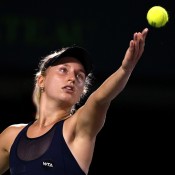 Daria Gavrilova in action during her second round victory over Maria Sharapova at the Miami Open; Getty Images