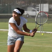Jeanette Lin takes part in a practice session ahead of the Junior Davis Cup and Junior Fed Cup Asia/Oceania qualifying competition at Shepparton Lawn Tennis Club; Trevor Phillips