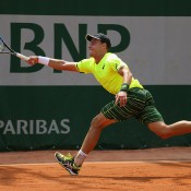 James Duckworth in action during his five-set first-round loss at Roland Garros 2015 to Italian qualifier Andrea Arnaboldi; Getty Images
