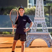 Casey Hoole at the Queensland Tennis Centre at the announcement of his participation at the Longines Future Tennis Aces event; Longines