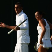 Nick Kyrgios (L) and Madison Keys were opening-round winners in the mixed doubles; Getty Images