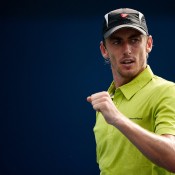 John Millman pushed Sergiy Stakhovsky before falling to the Ukrainian in four sets in the opening round; Getty Images