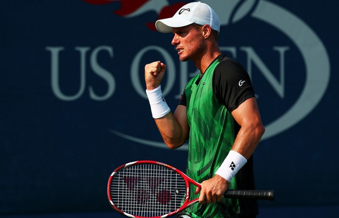 Lleyton Hewitt in action during his first-round win over Aleksandr Nedovyesov at the US Open; Getty Images Lleyton Hewitt in action during his first-round win over Aleksandr Nedovyesov at the US Open; Getty Images