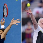 Mark Philippoussis (L) and John McEnroe will headline the Apia International Sydney Legends events in 2016; Getty Images