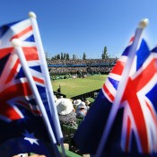 A general view over Centre Court at Kooyong Lawn Tennis Club; SMP Images