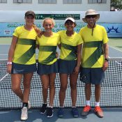Australia's World Junior Tennis girls' team of (L-R) Olivia Gadecki, Natasha Russell, Annerly Poulos and captain 