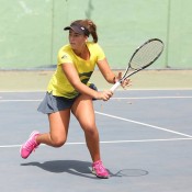 Jessica Zaviacic in action for Australia at the Junior Fed Cup Asia/Oceania Final Qualifying competition in New Delhi; photo credit Delhi Lawn Tennis Association
