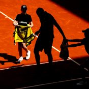 Nick Kyrgios in action during his second-round win over Stan Wawrinka at the Mutua Madrid Open; Getty Images