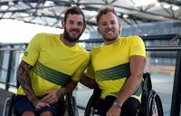 Dylan Alcott (R) and Heath Davidson are part of the Australian wheelchair tennis team headed to the 2016 Rio Paralympics.