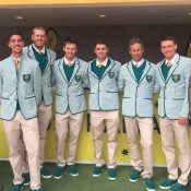 The Australian men's tennis team of (L-R) Thanasi Kokkiankis, Chris Guccione, John Peers, Jordan Thompson, Mark Draper and John Millman ahead of the Rio 2016 Olympics; photo courtesy @johnhmillman