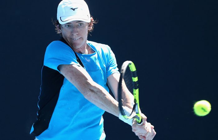 John-Patrick Smith in action at the Australian Open Play-off; Getty Images