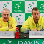 Wally Masur (L) and Lleyton Hewitt; Getty Images