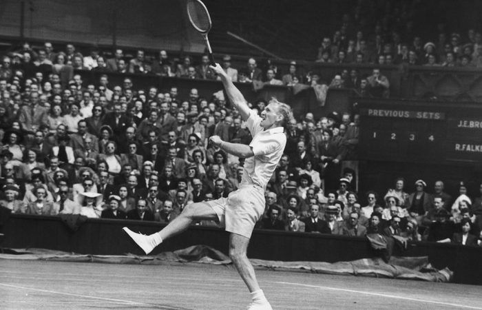 John Bromwich, seen competing at Wimbledon in 1948; Getty Images