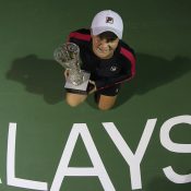 Barty with her first WTA trophy. Photo: Getty Images
