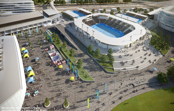 A new 5000-seat sunken showcourt will be part of Stage 3 of the Melbourne Park redevelopment.