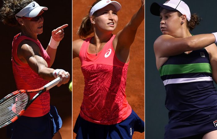 (L-R) Sam Stosur, Daria Gavrilova and Ash Barty have all advanced to the quarterfinals in Strasbourg; Getty Images