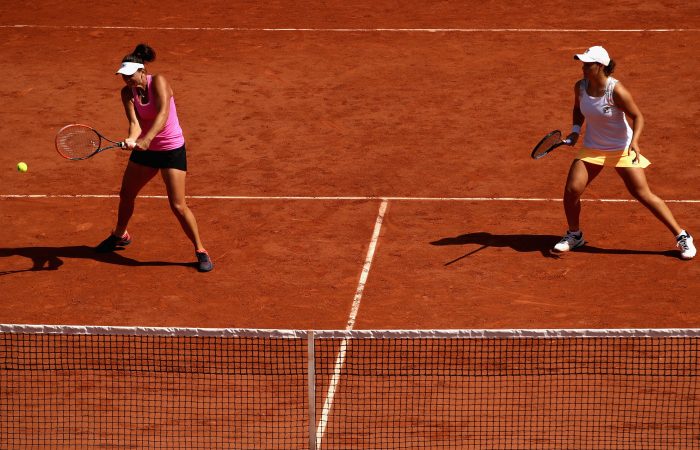 MOVING ON: Australian duo Casey Dellacqua and Ashleigh Barty are into the French Open semifinals; Getty Images