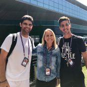 (L-R) Mark Philippoussis, Rennae Stubbs and Thanasi Kokkinakis at Wimbledon; Tennis Australia