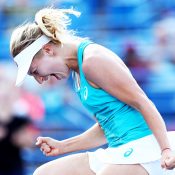 Daria Gavrilova celebrates her first WTA title at the Connecticut Open in New Haven; Getty Images