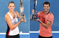 Brisbane International defending champions Karolina Pliskova (L) and Grigor Dimitrov will return to Queensland in 2018; Getty Images
