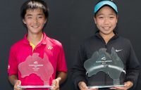 Australian 12/u champions Shogo Sanada (L) and Hana Sonton; photo credit Elizabeth Xue Bai