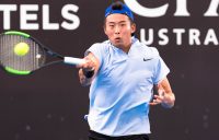 Zhang Ze in action at the Australian Open Asia-Pacific Wildcard Play-off in Zhuhai, China.