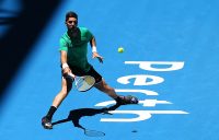 Thanasi Kokknakis in action for Australia at the Hopman Cup in Perth; Getty Images