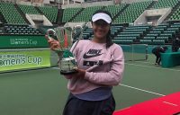 CHAMPION: Destanee Aiava celebrates winning the Fuji Yakuhin Cup in Osaka; Instagram