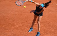 Australia's Ajla Tomljanovic serves to Ukraine's Elina Svitolina during their women's singles first round match on day one of The Roland Garros 2018 French Open tennis tournament in Paris on May 27, 2018. (Photo by Eric FEFERBERG / AFP) (Photo credit should read ERIC FEFERBERG/AFP/Getty Images)