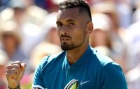 Nick Kyrgios celebrates during his quarterfinal victory over Feliciano Lopez at the Queen's Club; Getty Images