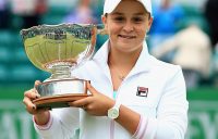 NOTTINGHAM, ENGLAND - JUNE 17: Ashleigh Barty of Australia celebrates victory in the Womens Singles Final during Day Nine of the Nature Valley Open at Nottingham Tennis Centre on June 17, 2018 in Nottingham, United Kingdom. (Photo by Ben Hoskins/Getty Images for LTA)