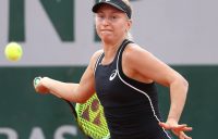 PARIS, FRANCE - JUNE 02: Daria Gavrilova of Australia plays a forehand during the ladies singles third round match against Elise Mertens of Belgium during day seven of the 2018 French Open at Roland Garros on June 2, 2018 in Paris, France. (Photo by Matthew Stockman/Getty Images)