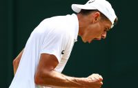 Alex De Minaur in action during his second-round win over Pierre-Hugues Herbert at Wimbledon; Getty Images