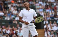 Nick Kyrgios in action during his third-round loss to Kei Nishikori at Wimbledon; Getty Images