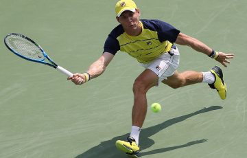 Matt Ebden in action during his quarterfinal victory over Marcos Baghdatis at the Atlanta Open; Getty Images