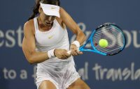 Ajla Tomljanovic in action during her second-round match against No.1 seed Simona Halep in Cincinnati; Getty Images