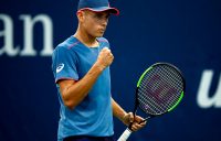 Alex De Minaur in action during his first-round win over Taro Daniel at the US Open; Getty Images