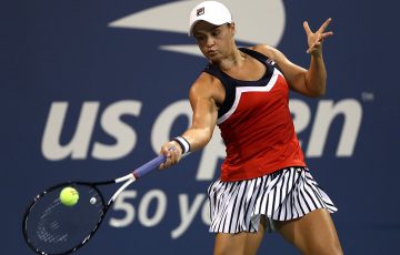 Ash Barty in action during her second-round win over Lucie Safarova at the US Open; Getty Images