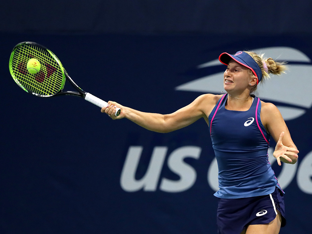 Daria Gavrilova in action during her thumping first-round win over Sara Sorribes Tormo at the US Open; Getty Images