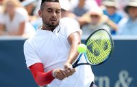 Nick Kyrgios in action during his first-round win over Denis Kudla at the Cincinnati Masters; Getty Images