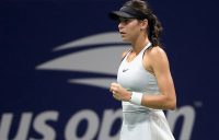 Ajla Tomljanovic celebrates during her first-round win over fellow Australian Lizette Cabrera at the US Open; Getty Images