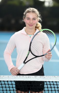 BRISBANE, AUSTRALIA - JUNE 24: Mia Repac poses during the National Tennis Academy Class of 2021 shoot at the Queensland Tennis Centre on June 24, 2021 in Brisbane, Australia. (Photo by Chris Hyde/Getty Images for Tennis Australia)MANDATORY PHOTO CREDIT TENNIS AUSTRALIA