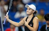 Ash Barty acknowledges the Zhuhai crowd after beating Caroline Garcia in straight sets at the WTA Elite Trophy (Getty Images)