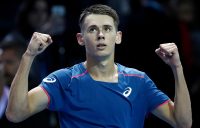 Alex De Minaur celebrates another victory at the Next Gen ATP Finals in Milan - this time over Andrey Rublev (Getty Images)