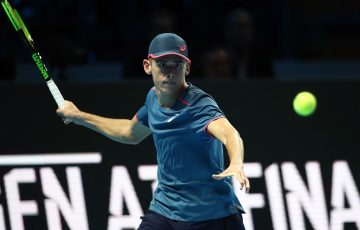 Alex de Minaur in action during his victory over Taylor Fritz at the Next Gen ATP Finals; Getty Images